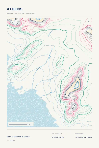 Athens terrain poster