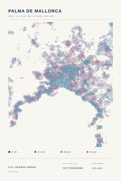 Palma de Mallorca city growth poster