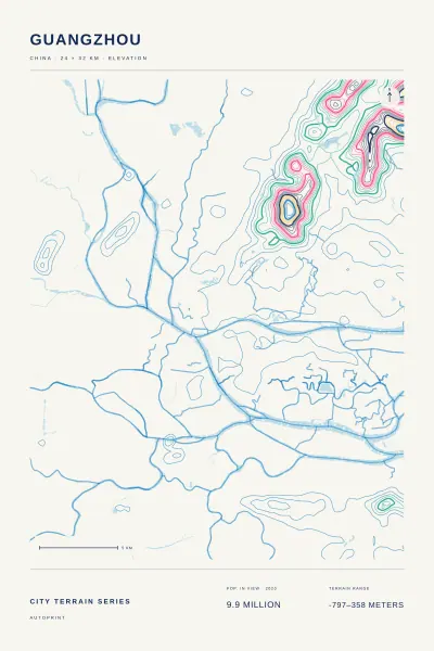 Guangzhou terrain poster