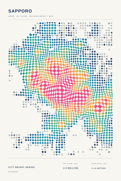 Sapporo building height poster