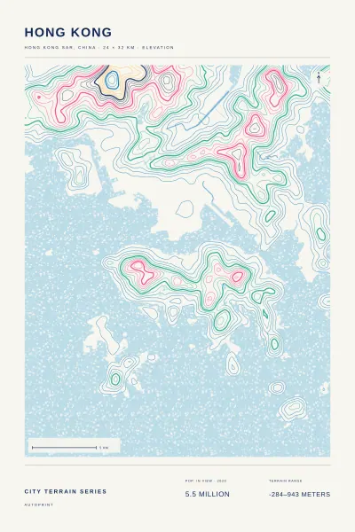 Hong Kong terrain poster