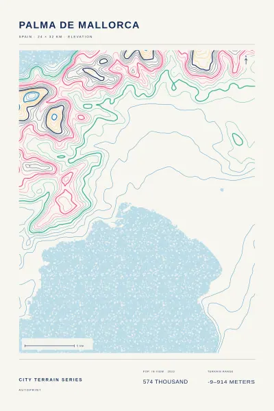 Palma de Mallorca terrain poster