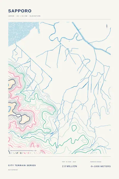 Sapporo terrain poster