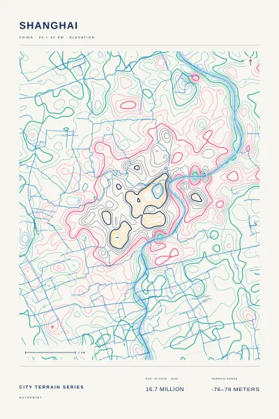 Shanghai terrain poster