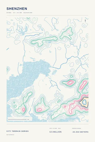 Shenzhen terrain poster