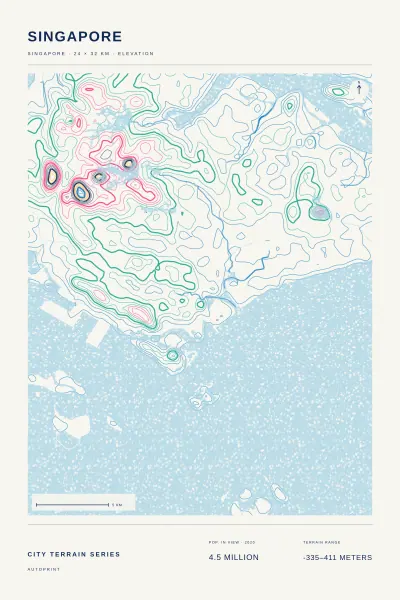 Singapore terrain poster