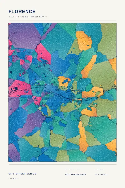 Florence street fabric poster