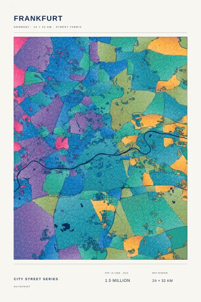 Frankfurt street fabric poster