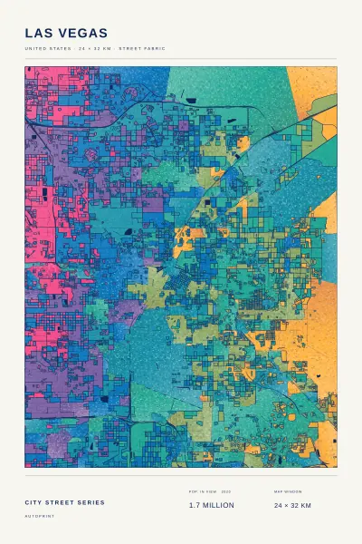 Las Vegas street fabric poster