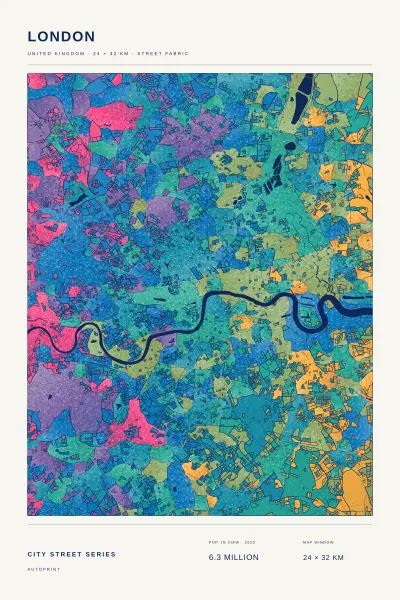 London street fabric poster