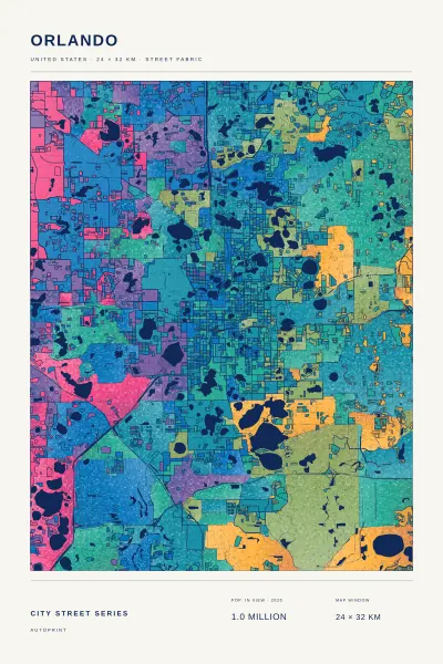 Orlando street fabric poster