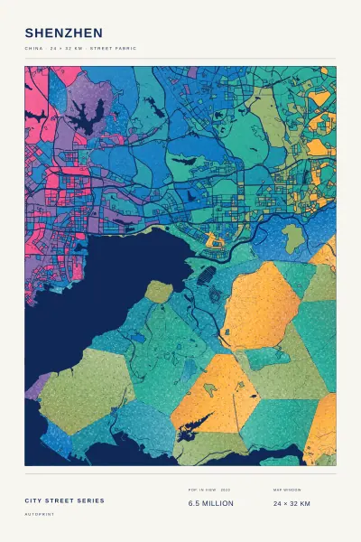 Shenzhen street fabric poster