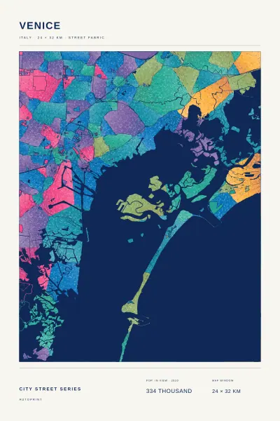 Venice street fabric poster