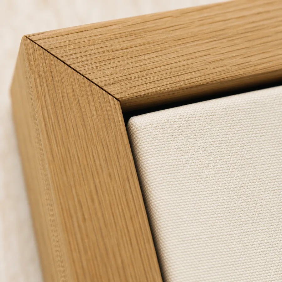 Solid oak, mitered corners